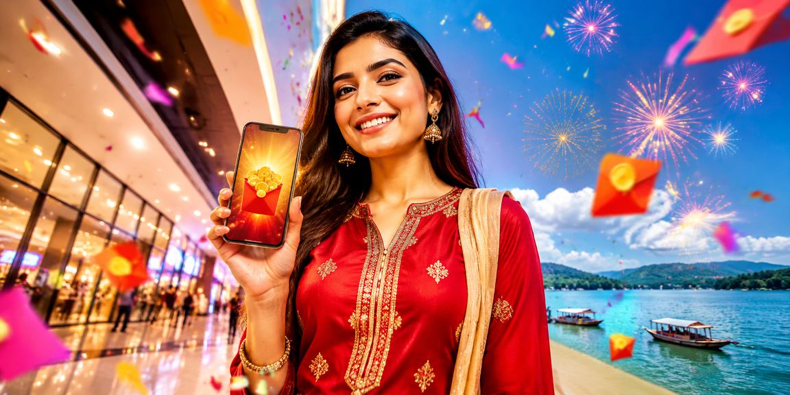 রাঙামাটি সৈকতে ae7 রেড এনভেলপ বোনাস উদযাপনের দৃশ্য
